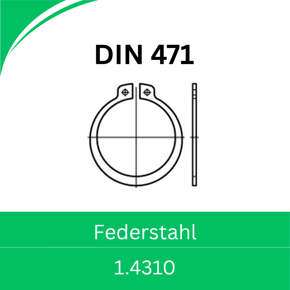 Bild von  ➤ Kategorie: DIN 471 Sicherungsringe Wellen (Federstahl 1.4310)
